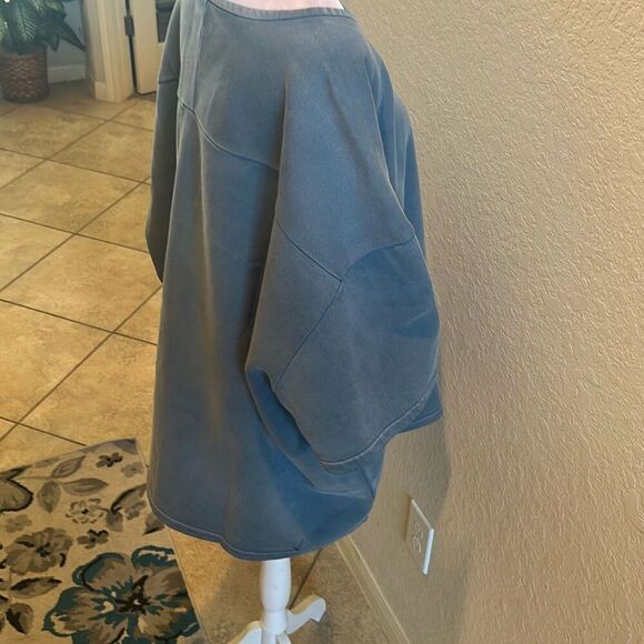 YZY Gap Collab Sweatshirt Tee Blue Oversized Men's Size XL Yeezy Streetwear New - Picture 4 of 8